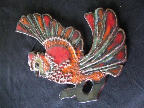 A RETRO 1970'S BRIGHTLY COLOURED ROOSTER WALL HANGING @CRRAAZY R1 START