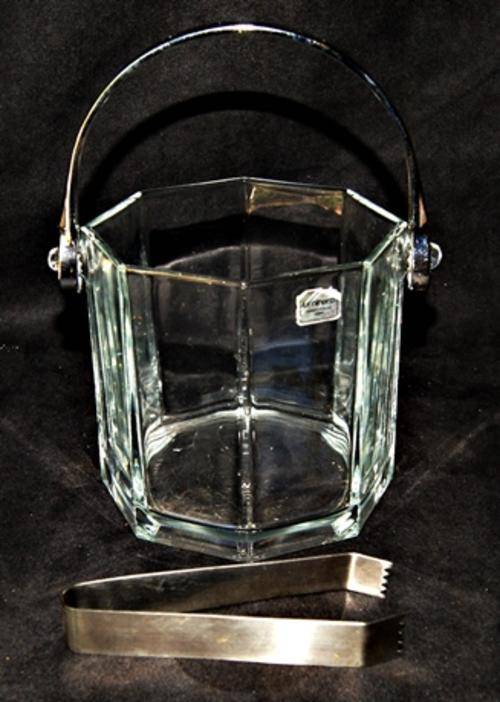 A MAGNIFICENT VINTAGE LUMINARCS CRYSTAL GLASS ICE BUCKET WITH TONGS!!!!! @ CRAZY R1 START