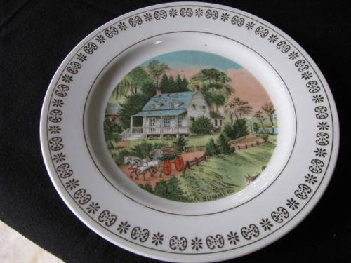 A GORGEOUS CURRIER & IVES WALL DISPLAY PLATE DEPICTING "SUMMER"@ CRRAAAZZY R1 START