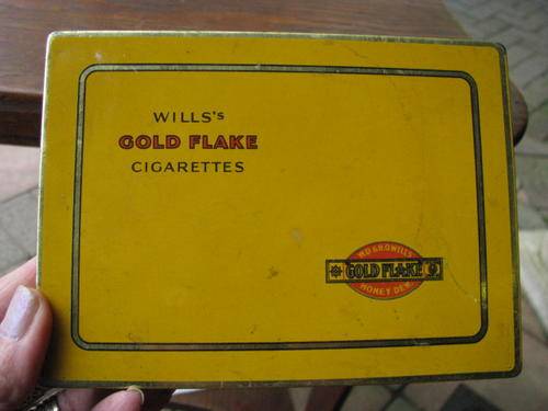 A WILLS GOLD FLAKE CIGARETTE TIN... HARD TO BELIEVE CIGARETTES WERE SOLD IN THESE @CRRAAAZY R1 START