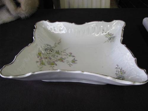 A LOVELY AND VERY UNUSUAL SQUARE GERMAN BOWL WITH FLORAL DECORATION  @@@ CRAZY LOW START