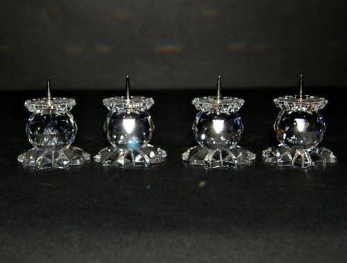 A STUNNING SET OF 4 SWAROVSKI CRYSTAL CANDLE HOLDERS... RARE RETIRED @@@ CRAZY R1 START