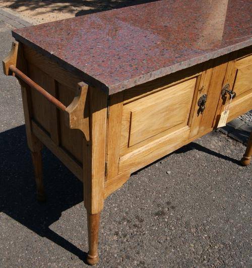 Oak Granite Top Wash Stand