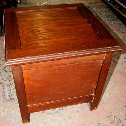 Teak Square Flip Top Commode