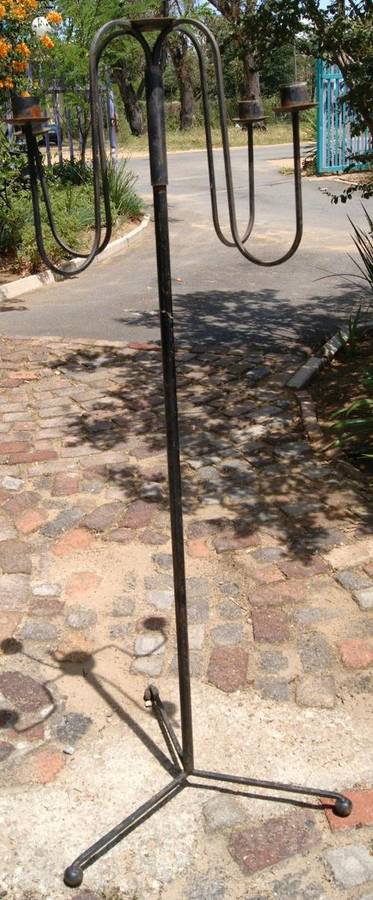 Wrought Iron 4 Candle Chandelier Stand