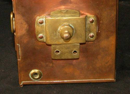 Vintage Nautical Port Side Copper and Brass Red Signal Electric Lantern