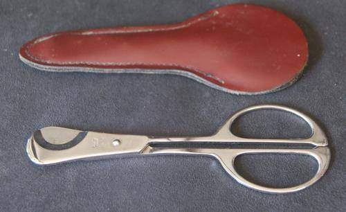 Vintage Solingen Stainless Steel Scissors Cigar Cutter Made In Germany