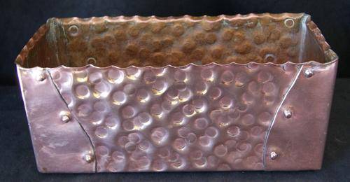 Vintage Antique Hand Beaten Copper Tissue Box Holder