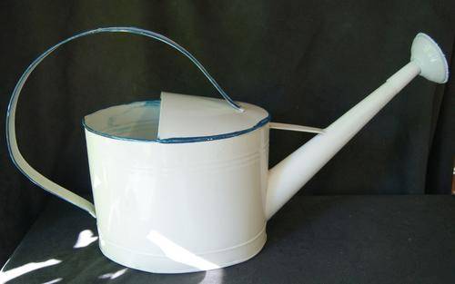 Vintage White Tin Watering Can
