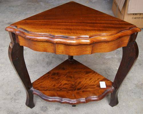 Vintage Imbuia 2 Tier Corner Side Table