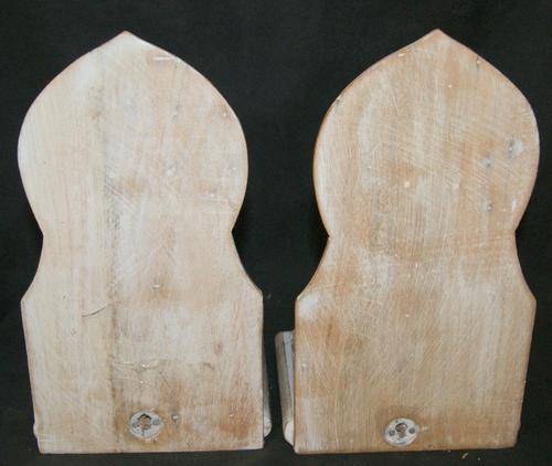 Decorative Pair Large Wood Bookends