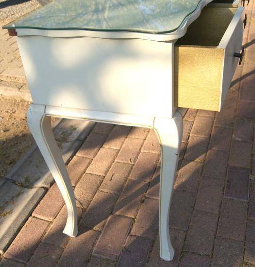 Vintage 1950's White 3 Drawer Entrance Hall Table/Dresser