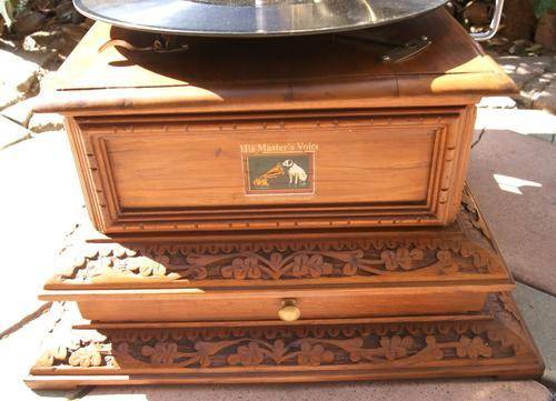 His Masters Voice Reproduction Wind-Up Gramaphone