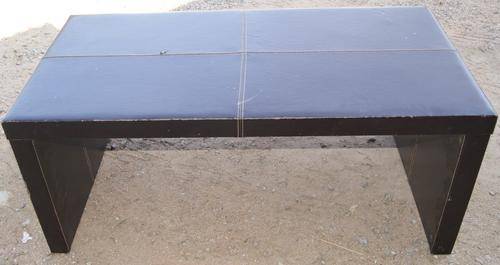 Black Pleather Stitched Bench