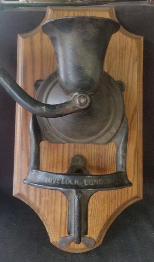Antique Large Love Lock No.3 Cast Iron Coffee Mill Grinder - Made in England