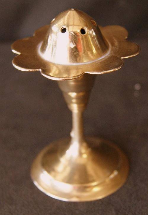 Vintage Brass Engraved Salt Cellar