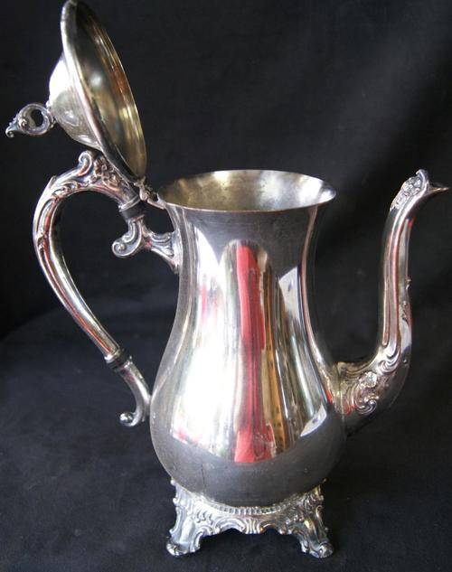 Vintage EMESS Silver Plated Tall Ornate Coffee Pot