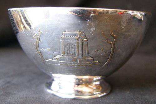 Commemorative Voortrekker Aandenking 1838-1938 NV Silverfabriek Silver Plated Sugar Bowl