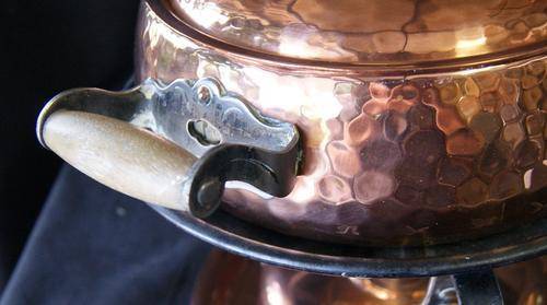 Vintage Stockli Netstal Copper and Brass Fondue Pot with Burner - Swiss Made