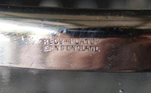 Vintage EPNS Silver Plate Rimmed Glass Serving Bowl