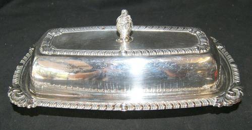 Vintage EMESS Silver Plated Butter Dish with Lid