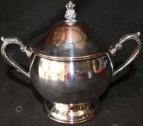 Vintage EMESS Silver Plated Sugar Bowl with Lid