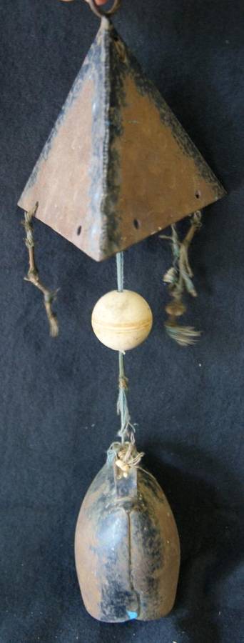 Vintage Handmade Metal Cow Bell Wind Chime