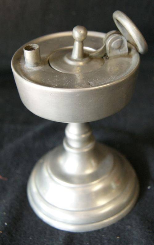 Vintage Portuguese Hand Made Medieval Pewter Oil Lamp