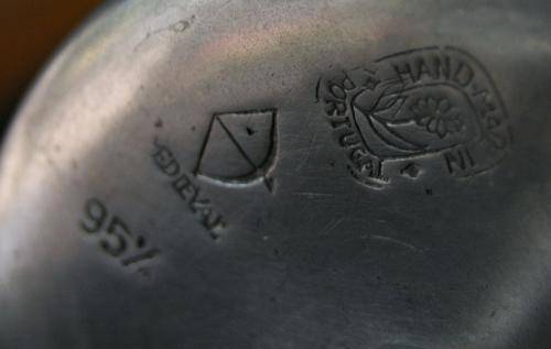 Vintage Portuguese Hand Made Medieval Pewter Oil Lamp