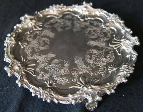 Vintage American Corbell & Co Silver Plated 3 Leg Salver