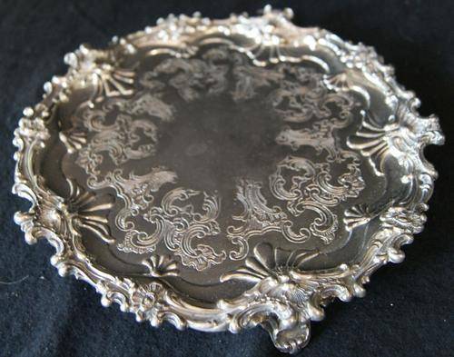 Vintage American Corbell & Co Silver Plated 3 Leg Salver