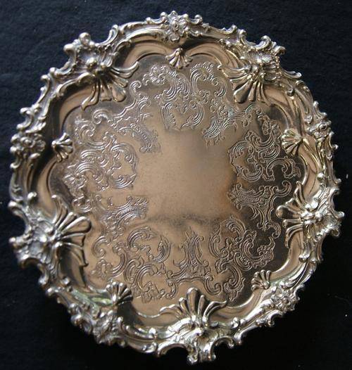 Vintage American Corbell & Co Silver Plated 3 Leg Salver