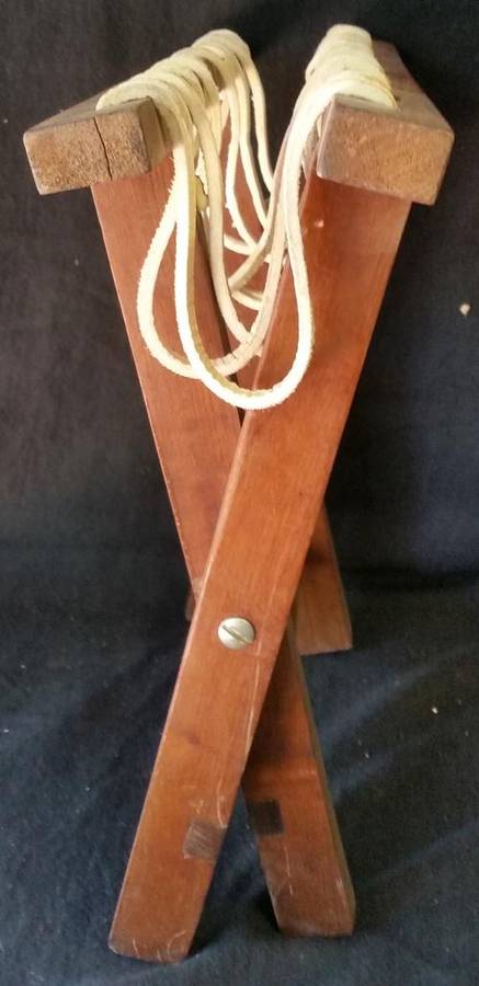 Vintage Teak Reimpie Folding Stool