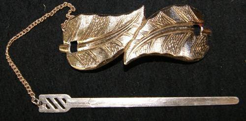 Vintage West German Pressed Tin Hair Clip Pin