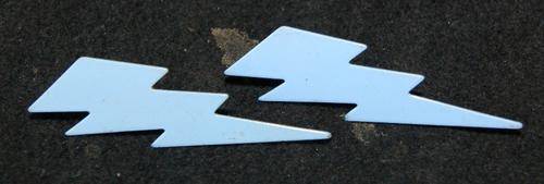 Vintage 80's Style Lighting Bolt Blue Earrings
