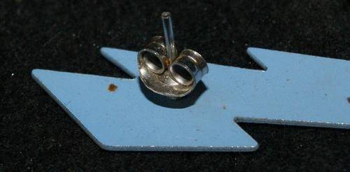 Vintage 80's Style Lighting Bolt Blue Earrings