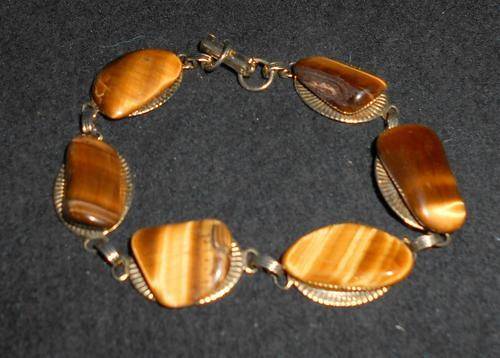 Vintage Tiger's Eye Gemstone Ladies Bracelet