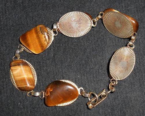 Vintage Tiger's Eye Gemstone Ladies Bracelet