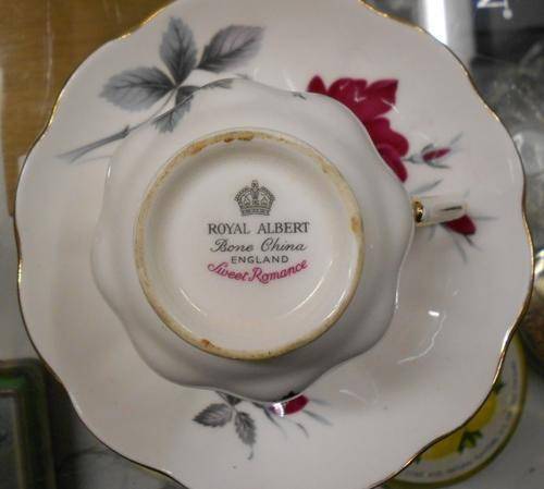 Vintage Royal Albert Sweet Romance Demitasse Coffee Cup, Saucer and Plate Trio