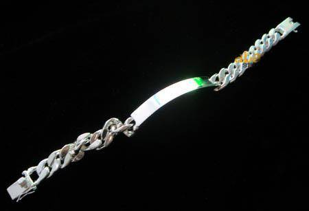 925 STERLING SILVER MENS BRACELET 10mm ENGRAVEBLE