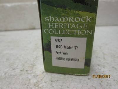 DIE CAST 1920 MODEL-T FORD VAN : SHAMROCK HERITAGE COLLECTION (JAMESON IRISH WHISKY) - LOT 796L