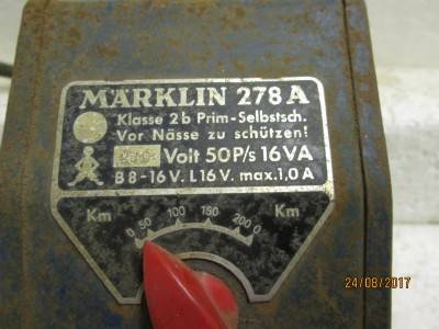 HO SCALE : MARKLIN CONTROLLER 278A - LOT 107P