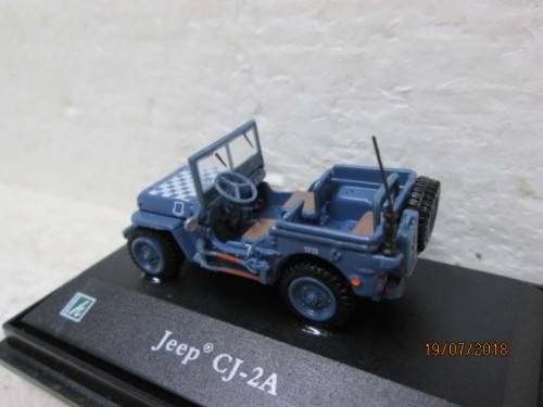 CARARAMA JEEP CJ-2A DARK BLUE (BOXED) - LOT 560T