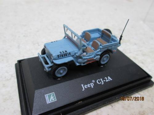 CARARAMA JEEP CJ-2A LIGHT BLUE (BOXED) - LOT 561T