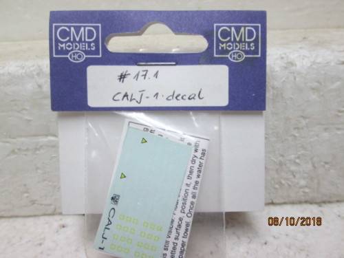 HO SCALE CMD SAR DECAL KIT (CALJ-1 GOODS WAGON) - LOT 429U