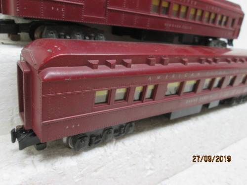 S SCALE : AMERICAN FLYER COACHES x3 - LOT 784X