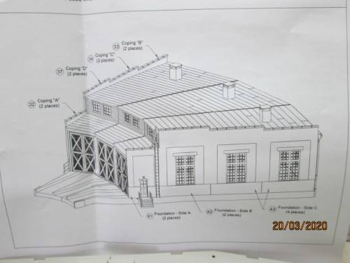 HO SCALE : ATLAS ROUNDHOUSE 3-BAY ENGINE SHED KIT (BOXED) - LOT 584z