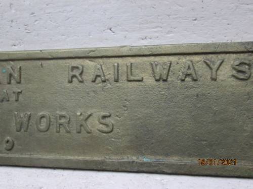 SOUTH AFRICAN RAILWAY - COACH PLATE - 1919 - BUILT IN PRETORIA
