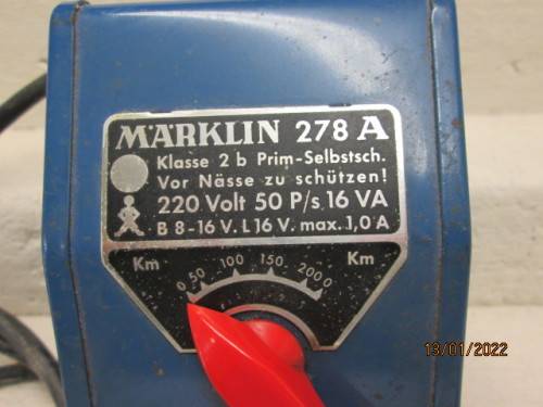 HO SCALE : MARKLIN 278A : TRANSFORMER CONTROLLER