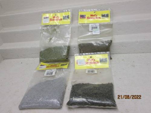 HO SCALE : MELS SCENICS - X4 PACKETS - SCATTER MATERIALS